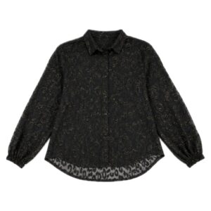Camisa Animal Print Lurex Dourado